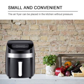 Air Fryer 1000W 3L Electric Hot Air Fryer Oven with LED Digital Screen Oil Free Nonstick Pot with Knob Timer Temperature Control Air Fryer EU Plug
