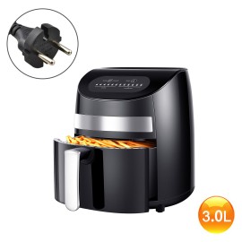 Air Fryer 1000W 3L Electric Hot Air Fryer Oven with LED Digital Screen Oil Free Nonstick Pot with Knob Timer Temperature Control Air Fryer EU Plug