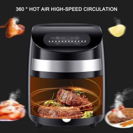 Air Fryer 1000W 3L Electric Hot Air Fryer Oven with LED Digital Screen Oil Free Nonstick Pot with Knob Timer Temperature Control Air Fryer EU Plug