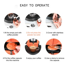 Refillable Coffee Capsules Espresso Capsules Stainless Steel Coffee Maker Pod Filters Cup Compatible with Didiesse Frog Coffee Machine