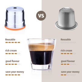 Stainless Steel Coffee Capsule Refillable Coffee Capsules Espresso Capsules Compatible with illy Coffee Machine