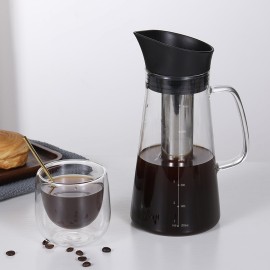Cold Extraction Kettle Cold Brew Maker Cold Brew Coffee Kettle Iced Coffee Make Machine Glass Stainless Steel Airtight Cold Coffee Brew Maker Kettle