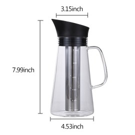 Cold Extraction Kettle Cold Brew Maker Cold Brew Coffee Kettle Iced Coffee Make Machine Glass Stainless Steel Airtight Cold Coffee Brew Maker Kettle
