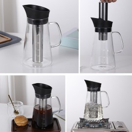 Cold Extraction Kettle Cold Brew Maker Cold Brew Coffee Kettle Iced Coffee Make Machine Glass Stainless Steel Airtight Cold Coffee Brew Maker Kettle