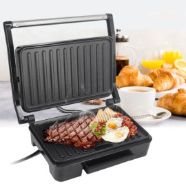 Panini Maker Household Stainless Steel 850W High Power Nonstick Pan Steak Machine Sandwich Machine Barbecue Machine Breakfast Machine