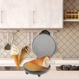 1200W Electric Ice Cream Cone Maker With Roller Waffle Cone and Bowl Maker Nonstick Waffle Baking Iron Machine Stainless Steel Housing for Home Breakfast