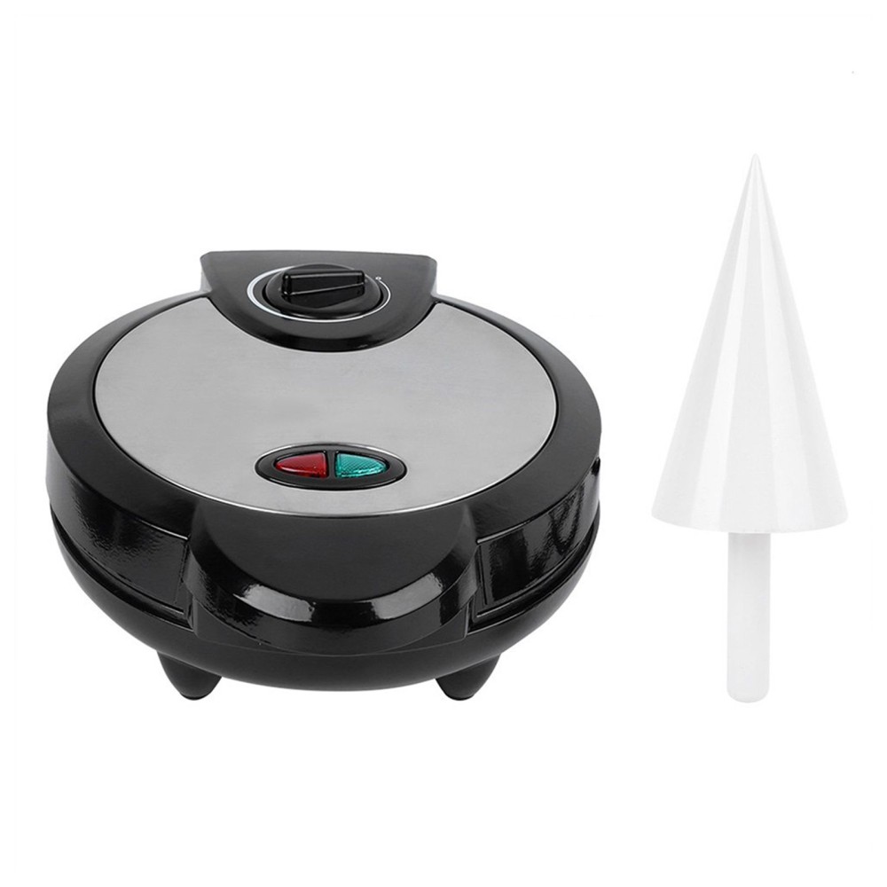 1200W Electric Ice Cream Cone Maker With Roller Waffle Cone and Bowl Maker Nonstick Waffle Baking Iron Machine Stainless Steel Housing for Home Breakfast