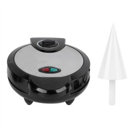 1200W Electric Ice Cream Cone Maker With Roller Waffle Cone and Bowl Maker Nonstick Waffle Baking Iron Machine Stainless Steel Housing for Home Breakfast