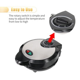1200W Electric Ice Cream Cone Maker With Roller Waffle Cone and Bowl Maker Nonstick Waffle Baking Iron Machine Stainless Steel Housing for Home Breakfast