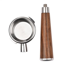 58mm 2 Ears Stainless Steel Bottomless Naked Portafilter Wooden Coffee Handle Cup Filter Basket for GAGGIA CLASSIC EVOLUTION ESPRESSO BABY CLASSIC NEW BABY