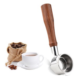 51mm 3 Ears Stainless Steel Portafilter Wooden Coffee Handle Cup Filter Basket Replacement for Donlim KF6001 Bear KFJ-A02N1 Petrus PE3690 Homix