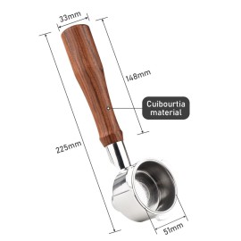 51mm 3 Ears Stainless Steel Portafilter Wooden Coffee Handle Cup Filter Basket Replacement for Donlim KF6001 Bear KFJ-A02N1 Petrus PE3690 Homix