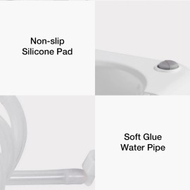 Mingzhan Wireless Foldable Water Dispenser w/180° Rotation/2000mAh/Fast Water Flow/2-Level Height of Outlet Pipe Electric Bottled Water Pump for Desktop/Barrel Dual Use White MZ-037