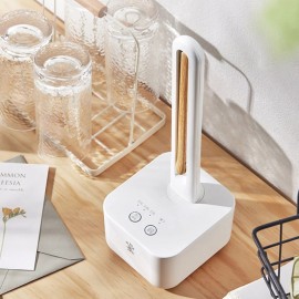 Mingzhan Wireless Foldable Water Dispenser w/180° Rotation/2000mAh/Fast Water Flow/2-Level Height of Outlet Pipe Electric Bottled Water Pump for Desktop/Barrel Dual Use White MZ-037