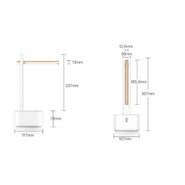 Mingzhan Wireless Foldable Water Dispenser w/180° Rotation/2000mAh/Fast Water Flow/2-Level Height of Outlet Pipe Electric Bottled Water Pump for Desktop/Barrel Dual Use White MZ-037