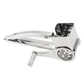 Stainless Steel Manual Rotary Cheese Grater Slicer Multi-Purpose Cheeses Carrots Cucumbers Cutter Shredder with 3 Interchanging Drums