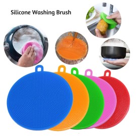 Multi-purpose Safe Silicone Brush Cleaning Mat Pads Heat-Resistant Dish Washing Brush Cleaner Scrubber Kitchen Supplies
