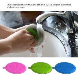 Multi-purpose Safe Silicone Brush Cleaning Mat Pads Heat-Resistant Dish Washing Brush Cleaner Scrubber Kitchen Supplies