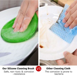 Multi-purpose Safe Silicone Brush Cleaning Mat Pads Heat-Resistant Dish Washing Brush Cleaner Scrubber Kitchen Supplies