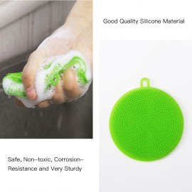Multi-purpose Safe Silicone Brush Cleaning Mat Pads Heat-Resistant Dish Washing Brush Cleaner Scrubber Kitchen Supplies