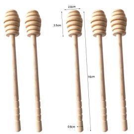 High Quality Honey Stir Bar Mixing   Handle Jar Spoon Practical 1Pc Wood Dipper Honey Long Stick Supplies Honey Kitchen Tools
