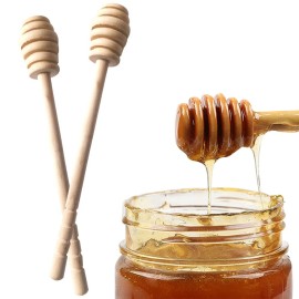 High Quality Honey Stir Bar Mixing   Handle Jar Spoon Practical 1Pc Wood Dipper Honey Long Stick Supplies Honey Kitchen Tools
