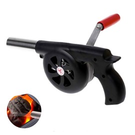 Outdoor Cooking BBQ Fan Air Blower Hand Crank Fan Air Blower Grill Picnic Camping Stove Accessories for Barbecue Fire Bellows Hand Crank Tool