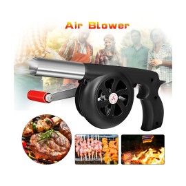 Outdoor Cooking BBQ Fan Air Blower Hand Crank Fan Air Blower Grill Picnic Camping Stove Accessories for Barbecue Fire Bellows Hand Crank Tool