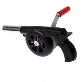 Outdoor Cooking BBQ Fan Air Blower Hand Crank Fan Air Blower Grill Picnic Camping Stove Accessories for Barbecue Fire Bellows Hand Crank Tool