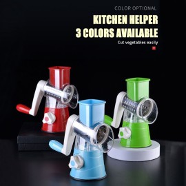 Multifunctional Vegetable Grater Rotary Cheese Grater Vegetable Slicer 3 Interchangeable Blades Easy Clean Rotary Grater Slicer for Fruit Vegetables Nuts Kitchen   Gadgets