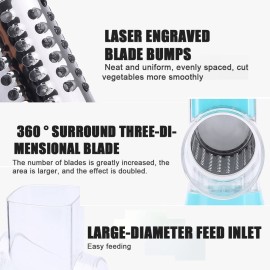 Multifunctional Vegetable Grater Rotary Cheese Grater Vegetable Slicer 3 Interchangeable Blades Easy Clean Rotary Grater Slicer for Fruit Vegetables Nuts Kitchen   Gadgets