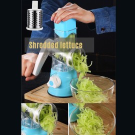 Multifunctional Vegetable Grater Rotary Cheese Grater Vegetable Slicer 3 Interchangeable Blades Easy Clean Rotary Grater Slicer for Fruit Vegetables Nuts Kitchen   Gadgets