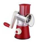 Multifunctional Vegetable Grater Rotary Cheese Grater Vegetable Slicer 3 Interchangeable Blades Easy Clean Rotary Grater Slicer for Fruit Vegetables Nuts Kitchen   Gadgets