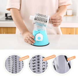 Multifunctional Vegetable Grater Rotary Cheese Grater Vegetable Slicer 3 Interchangeable Blades Easy Clean Rotary Grater Slicer for Fruit Vegetables Nuts Kitchen   Gadgets