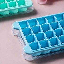 Silicone Ice Cube Tray Ice Cube Mold Container Frozen Cubes 36 Compartments with Lid for Bars Households Party