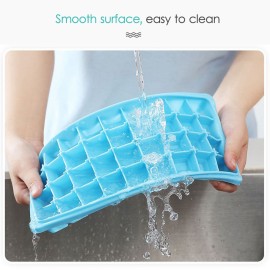 Silicone Ice Cube Tray Ice Cube Mold Container Frozen Cubes 36 Compartments with Lid for Bars Households Party