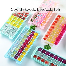 Silicone Ice Cube Tray Ice Cube Mold Container Frozen Cubes 36 Compartments with Lid for Bars Households Party