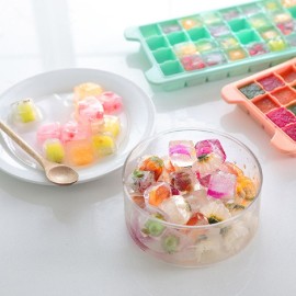 Silicone Ice Cube Tray Ice Cube Mold Container Frozen Cubes 36 Compartments with Lid for Bars Households Party