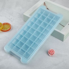 Silicone Ice Cube Tray Ice Cube Mold Container Frozen Cubes 36 Compartments with Lid for Bars Households Party