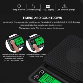 Accurate Electric Kitchen Scale,Coffee Scale with Timer High-precision Kitchen Scale Mini Electronic Platform Scale Food Weighing Scale