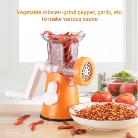 Manual Meat Grinder Food Grinder Hand Meat Processor Mincer Grinding Machine with Suction Base 1 Sausage Stuffing Tube 2 Grinding Plates 1 Food Pusher for Home Kitchen