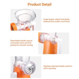 Manual Meat Grinder Food Grinder Hand Meat Processor Mincer Grinding Machine with Suction Base 1 Sausage Stuffing Tube 2 Grinding Plates 1 Food Pusher for Home Kitchen