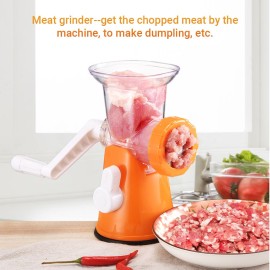 Manual Meat Grinder Food Grinder Hand Meat Processor Mincer Grinding Machine with Suction Base 1 Sausage Stuffing Tube 2 Grinding Plates 1 Food Pusher for Home Kitchen