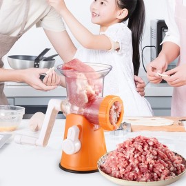 Manual Meat Grinder Food Grinder Hand Meat Processor Mincer Grinding Machine with Suction Base 1 Sausage Stuffing Tube 2 Grinding Plates 1 Food Pusher for Home Kitchen