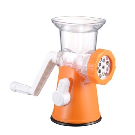 Manual Meat Grinder Food Grinder Hand Meat Processor Mincer Grinding Machine with Suction Base 1 Sausage Stuffing Tube 2 Grinding Plates 1 Food Pusher for Home Kitchen