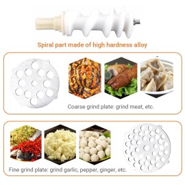 Manual Meat Grinder Food Grinder Hand Meat Processor Mincer Grinding Machine with Suction Base 1 Sausage Stuffing Tube 2 Grinding Plates 1 Food Pusher for Home Kitchen