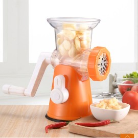 Manual Meat Grinder Food Grinder Hand Meat Processor Mincer Grinding Machine with Suction Base 1 Sausage Stuffing Tube 2 Grinding Plates 1 Food Pusher for Home Kitchen