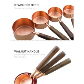 4PCS Measuring Spoons Set for Dry and Liquid Ingredients Baking Utensils Stainless Steel Silicone Heat-Resistant Cookware Set Kitchen Gadgets