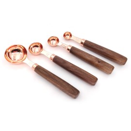 4PCS Measuring Spoons Set for Dry and Liquid Ingredients Baking Utensils Stainless Steel Silicone Heat-Resistant Cookware Set Kitchen Gadgets