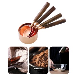 4PCS Measuring Spoons Set for Dry and Liquid Ingredients Baking Utensils Stainless Steel Silicone Heat-Resistant Cookware Set Kitchen Gadgets